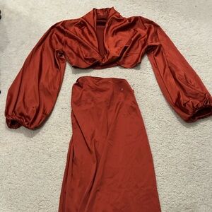 Elegant Rust red two piece set